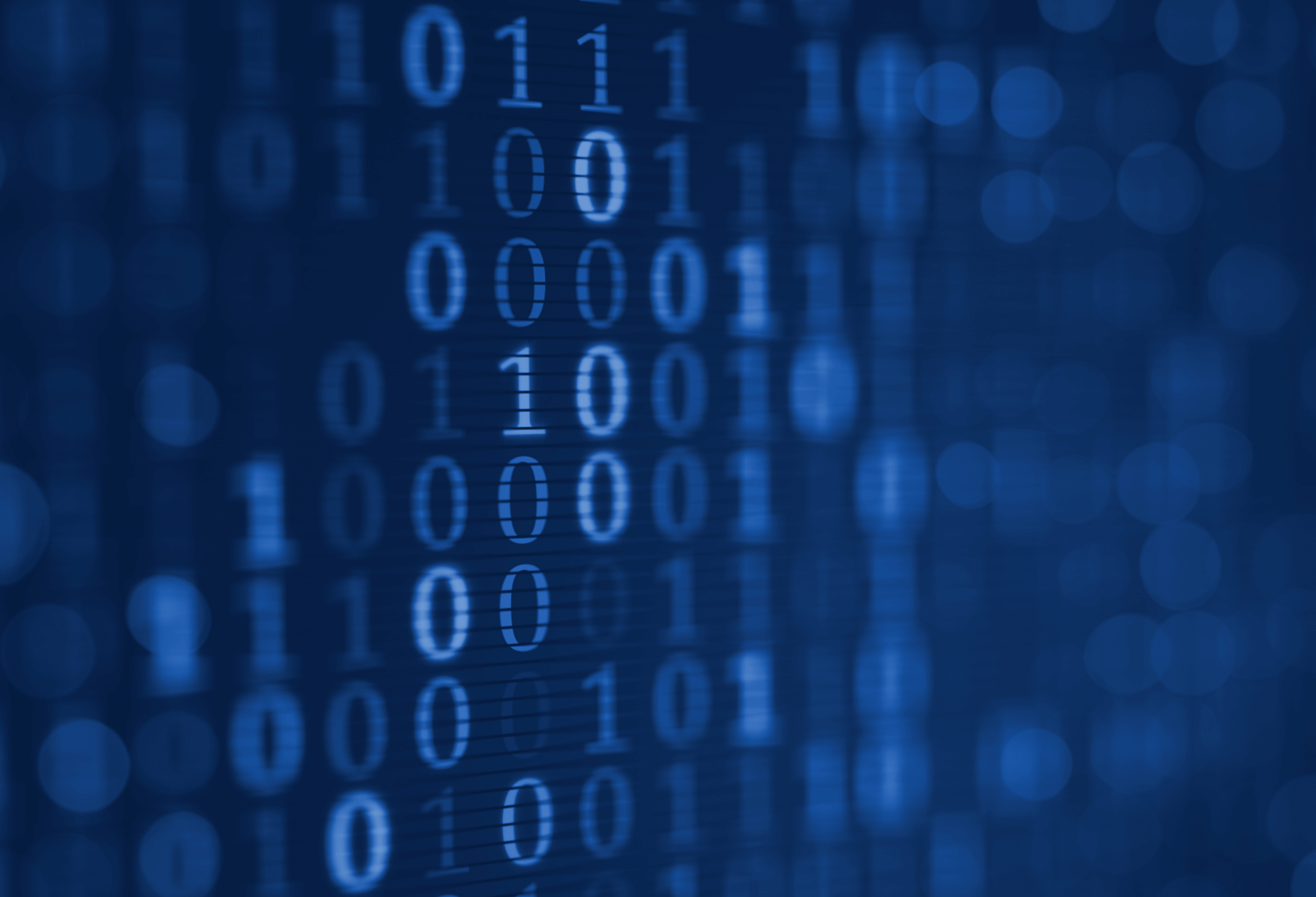 Binary code with a blue background