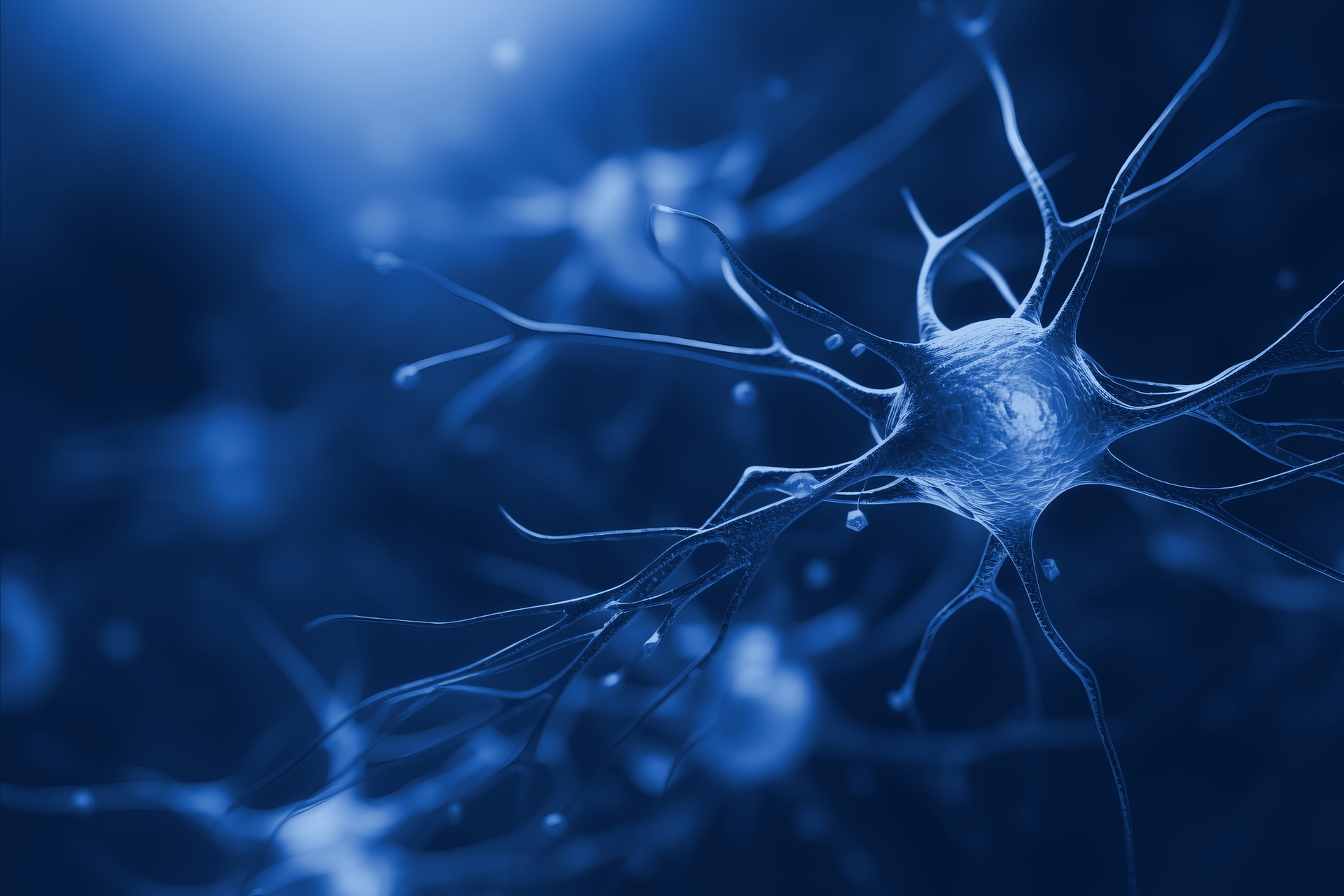 Neurons in a blue tint