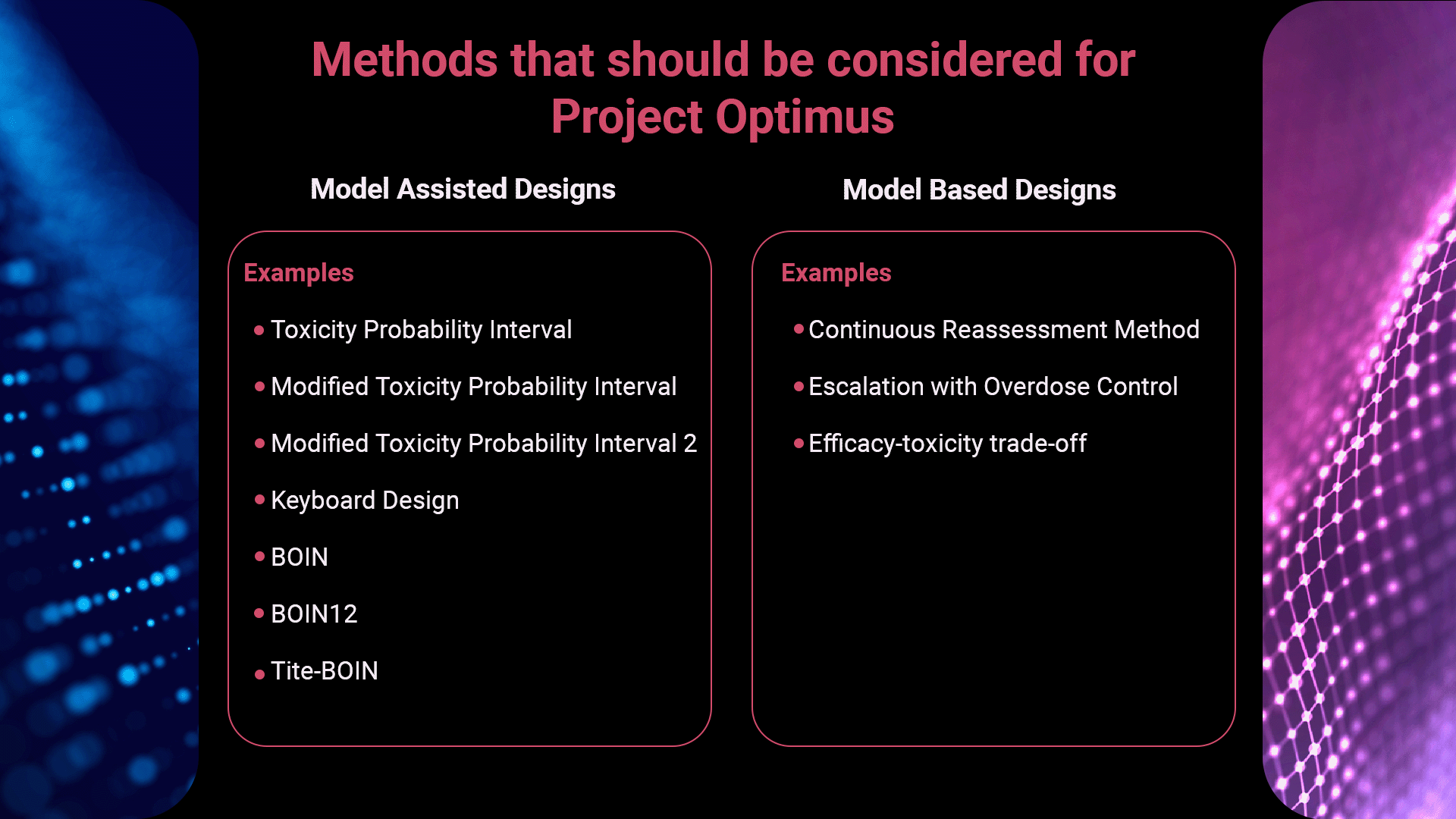 Model assisted and model based clinical trial designs should be considered to align with the goals of Project Optimus.
